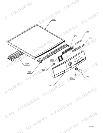 Схема №1 L75470FL с изображением Декоративная панель для стиральной машины Aeg 1328096712